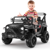 SPPTTY 12V Ride on Toy Truck with Parent Remote Control, Kids Electric Car with Music and LED Lights,Christmas Gift