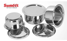 SUMEET STAINLESS STEEL COOKWARE SET W/ LIDS @ $22.98
