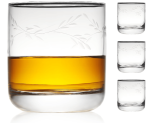 4-PK ENGRAVED FLORAL GLASSES @ $13