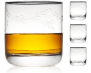 4-PK ENGRAVED FLORAL GLASSES @ $13