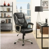 Serta Heavy-Duty Bonded Leather Commercial Office Chair with Memory Foam And upto 350 lb capacity (Black) @ $89.00