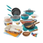 The Pioneer Woman Brilliant Blooms 38-Piece Cookware Set, Teal @ $79.00