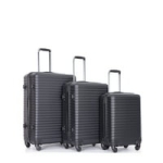 3-Piece Travelhouse Hardshell Lightweight Suitcase with TSA Lock Spinner (Black) @ $84.99