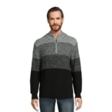 Tribekka 44 Men’s Gradient Mock Neck Quarter Zip Sweater with Long Sleeves @ $6.90