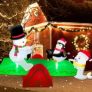 Vrilay 7ft Christmas Inflatable, Santa Penguin Seesaw Inflatable with LED Lights for Christmas Outdoor Yard Decorations @ $55.99