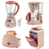 Wisairt Play Kitchen Set, 4Pcs Toy Kitchen Appliance w/Oven Toaster Coffee Maker Juicer, Khaki @ $19.99