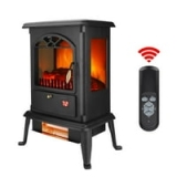 Zimtown 1500W Electric Indoor Freestanding Fireplace with Remote Control (Black) @ $85.99
