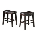Set of 2 Noble House Brunet Upholstered Saddle Counter Stool with Nailhead Trim (Brown) @ $73.65