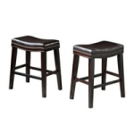 Set of 2 Noble House Brunet Upholstered Saddle Counter Stool with Nailhead Trim (Brown) @ $73.65