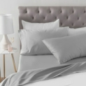4-Piece Hotel Style 600 Thread Count 100% Egyptian Cotton Sateen Solid Print Bedding Set (Queen / Soft Silver) @ $19.98