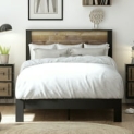 Hillsdale Bezza Panel Queen Platform Bed (Knotty Oak and Black Matte) @ $108.00