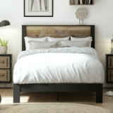 Hillsdale Bezza Panel Queen Platform Bed (Knotty Oak and Black Matte) @ $108.00