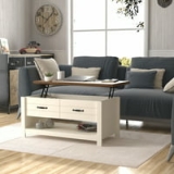 Hillsdale Lancaster Farmhouse Wood Lift Top Coffee Table (Ivory/Oak) @ $99.99