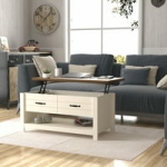Hillsdale Lancaster Farmhouse Wood Lift Top Coffee Table (Ivory/Oak) @ $99.99