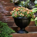 Southern Patio Viceroy Large 18 in. Black High-Density Resin Urn Planter @ $4.98