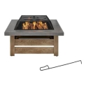 Hampton Bay Stoneham 34 in. x 15.5 in. Square Steel Wood Fire Pit with Tile Top @ $149.00