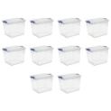 Set of 10 Sterilite 27 Qt. Plastic Latch Box (Stadium Blue) @ $69.00