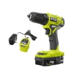 RYOBI ONE+ 18V Cordless 3/8 in. Drill/Driver Kit with 1.5 Ah Battery and Charger @ $39.97