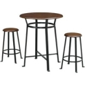 Mainstays Round 3-Piece Metal Pub Set with Wooden Top (Dark Mahogany) @ $105.00