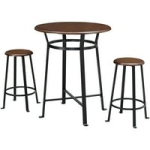 Mainstays Round 3-Piece Metal Pub Set with Wooden Top (Dark Mahogany) @ $105.00