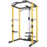 Everyday Essentials 1000-Pound Capacity Multi-Function Adjustable Power Cage with J-Hooks, Dip Bars and Other Optional Attachments @ $299.99
