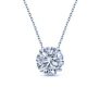 JeenMata 1 Carat Round Cut Real Moissanite Solitaire Pendant Necklace in 18k White Gold Over Silver @ $64.00