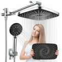 Veken 5-Setting 12 inch Rain Shower Head with Handheld and 70 inch Anti-Tangle Hose @ $47.99