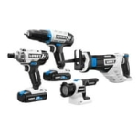 HART 20-Volt 4-Tool Battery-Powered Combo Kit, (2) 1.5Ah Lithium-Ion Batteries @ $98.00