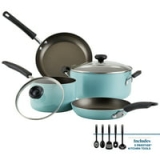 Farberware 11-Piece Easy Clean Aluminum Nonstick Cookware Pots and Pans Set @ $35.00
