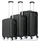 3-Piece Zimtown Nested Spinner Suitcase Luggage Set with TSA Lock (Black) @ $119.99