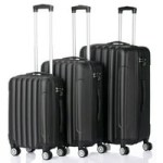3-Piece Zimtown Nested Spinner Suitcase Luggage Set with TSA Lock (Black) @ $119.99