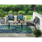 Mainstays Kingston Ridge 4-Piece Conversation Set (MSX228059664011) ( Black Steel and Grey Sling) @ $92.00