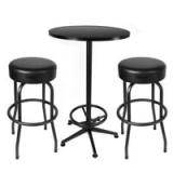 Hyper Tough 3-Piece Shop Pub Table & Bar Stool Set for Game Room @ $100.00