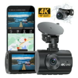 Ecomoment 4K 1080P 2 Inch LCD Screen Front & Rear Dash Cam with Wide Angle, WDR, Night Vision, Parking Mode & G-Sensor (Black) @ $69.59