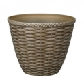 Mainstays Woven 14 Inch Round Recycled Resin Planter (Natural) (13.9