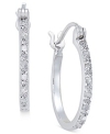 Diamond Hoop Earrings (1/10 ct. t.w.) in Sterling Silver @ $24.99