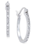 Diamond Hoop Earrings (1/10 ct. t.w.) in Sterling Silver @ $24.99