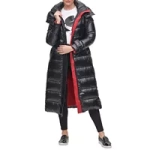 Karl Lagerfeld Paris Women’s Belted Hooded Down Puffer Coat @ $149.99