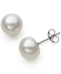 Cultured Freshwater Button Pearl (8-9mm) Stud Earrings @ $8.12