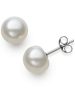 Cultured Freshwater Button Pearl (8-9mm) Stud Earrings @ $8.12