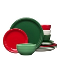 Christmas Mixed Colors 12-Pc Bistro Dinnerware Set, Service for 4 @ $118.99