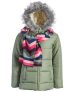 Big Girls Solid Quilted Puffer Jacket and Scarf Set