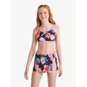 3-Pc Justice Girls Floral Bikini Swimsuit w/ Matching Sarong Skirt (Black, Teal, Sizes 5-18) $10 + Free S&H w/ Walmart+ or $35+