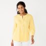 Women’s Croft & Barrow® Ruffle Placket Henley Top