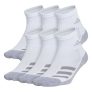 Boy’s adidas Cushioned Angle Stripe 6-Pack Quarter Socks