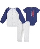 Baby Boys Logo Bodysuit, Sporty Cardigan and Joggers Set, 3 Piece