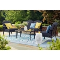 4-Piece Hampton Bay Laurel Oaks Brown Steel Conversation Seating Set with CushionGuard Sky Cushions @ $290.99