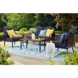 4-Piece Hampton Bay Laurel Oaks Brown Steel Conversation Seating Set with CushionGuard Sky Cushions @ $290.99