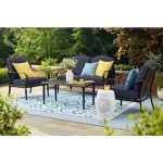 4-Piece Hampton Bay Laurel Oaks Brown Steel Conversation Seating Set with CushionGuard Sky Cushions @ $290.99