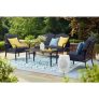 4-Piece Hampton Bay Laurel Oaks Brown Steel Conversation Seating Set with CushionGuard Sky Cushions @ $290.99